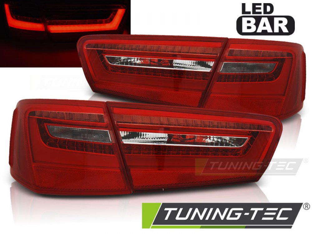 Задние неоновые фонари LED Red Crystal на Audi A6 C7