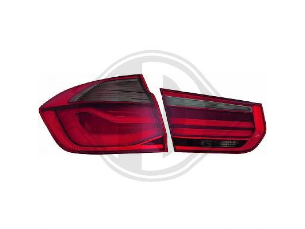 Задняя альтернативная оптика LED Red Smoke на BMW 3 F30