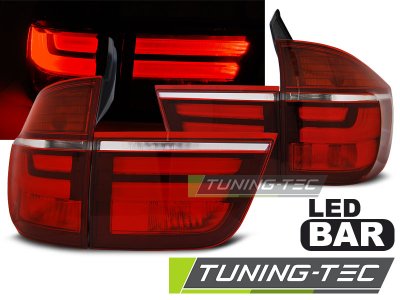 Задние фонари в стиле рестайла Neon Tube Red Crystal на BMW X5 E70
