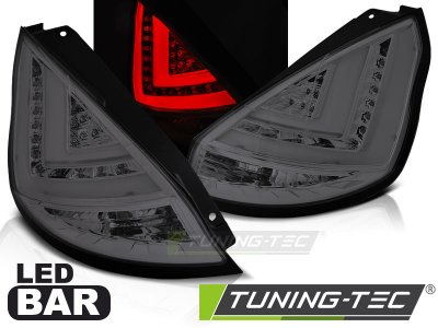 Задние фонари неоновые тёмные от Tuning-Tec на Ford Fiesta VII 5D рестайл