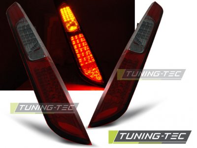 Задние светодиодные фонари красные тёмные от Tuning-Tec на Ford Focus II Hatchback рестайл