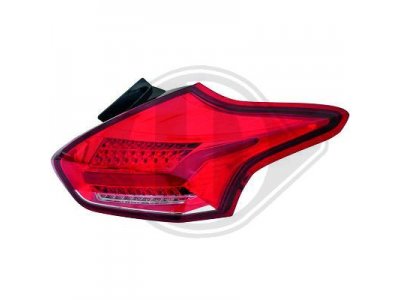 Задние светодиодные фонари красные от HD на Ford Focus III 3D / 5D рестайл