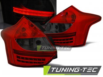 Задние светодиодные фонари красные тёмные от Tuning-Tec на Ford Focus III Hatchback