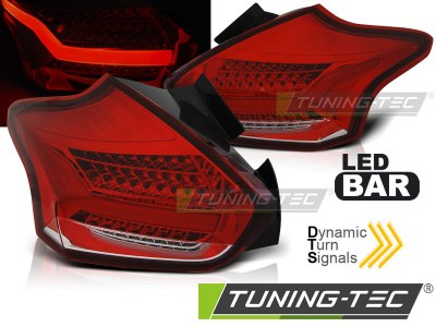 Задние фонари LED Red Dynamic от Tuning-Tec на Ford Focus III Hatchback рестайл