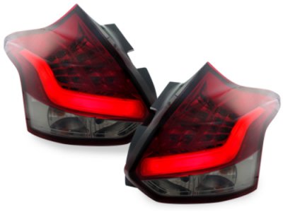 Задние фонари Neon LED Red Smoke на Ford Focus III