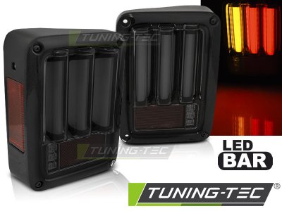 Задние тюнинговые фонари LEDBar тёмные чёрные для Jeep Wrangler JK