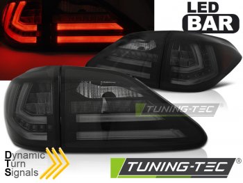 Задняя альтернативная оптика Dynamic Turn LED Smoke на Lexus RX III 350