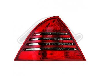 Задняя альтернативная оптика Led Red Smoke на Mercedes C класс W203 рестайл