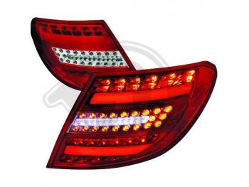 Задняя альтернативная оптика Full Led Red Crystal на Mercedes C класс W204