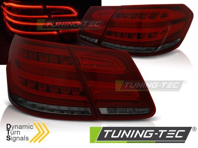 Задние фонари в стиле рестайла Dynamic Turn LED Red Smoke на Mercedes E W212