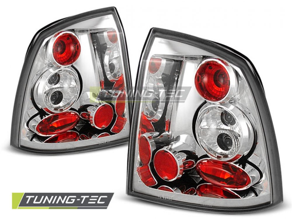 Задние фонари Chrome от Tuning-Tec на Opel Astra G 2D / 4D