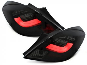 Задние тюнинговые фонари CarDNA LED Black Smoke на Opel Corsa D