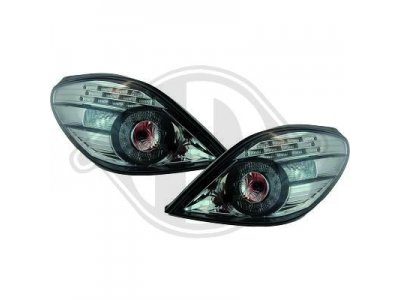 Задние фонари диодные LED Black на Peugeot 207