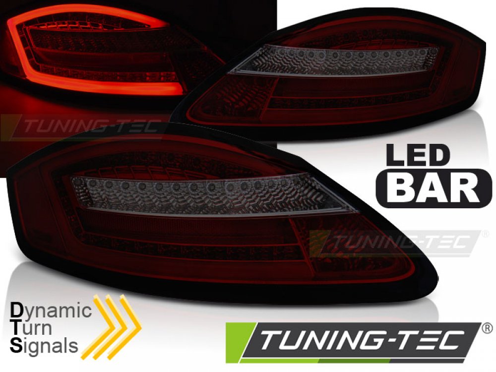 Задние фонари Dynamic LEDBar Red Smoke на Porsche Boxster 987 / Cayman