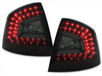 Задние фонари Litec LED Black Smoke на Skoda Octavia II 1Z Limousine
